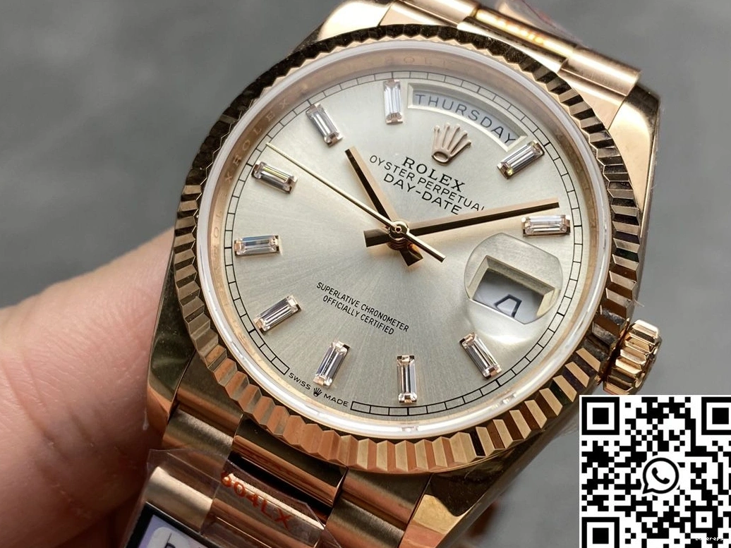 Rolex v5 QF Day Steel Silver Dial Date Tungsten Rose Factory M228235-0004 Gold 0305